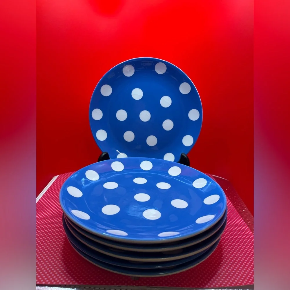 5 Sur La Table set of 5 Blue & White Plates NWT